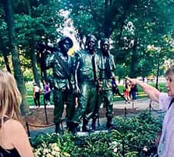 Three man statue at the Vietnam Veterans Memorial in Washington, dc