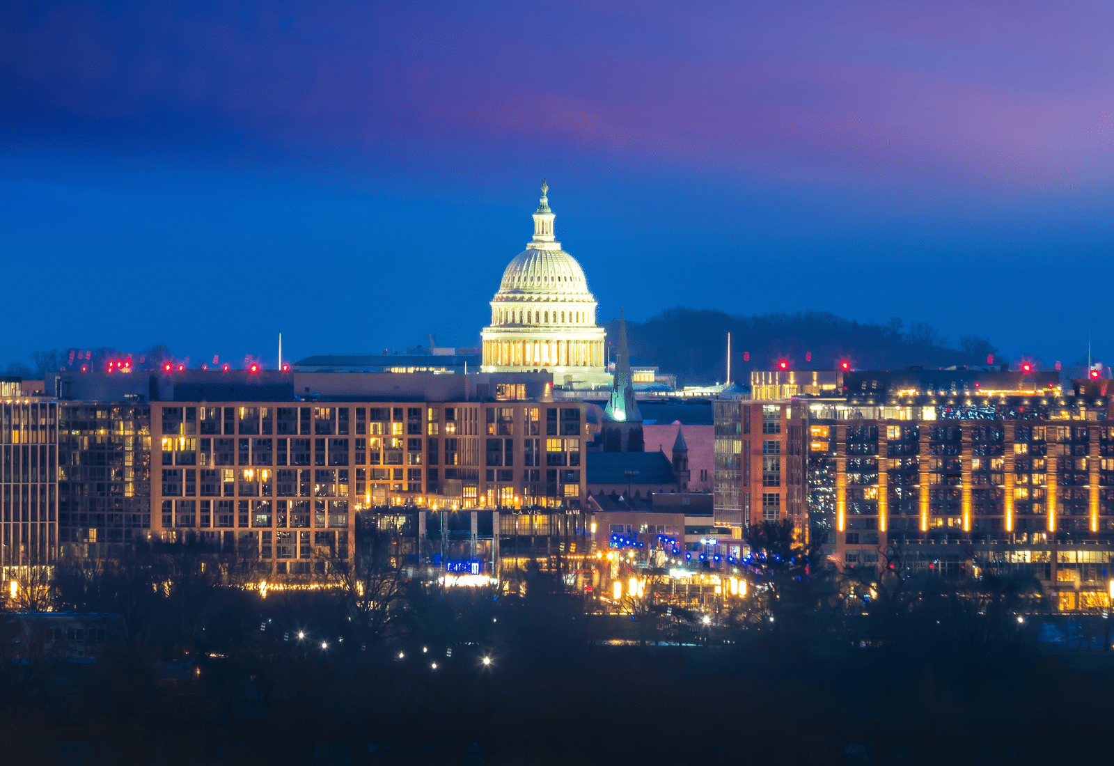 Image of D.C. at night