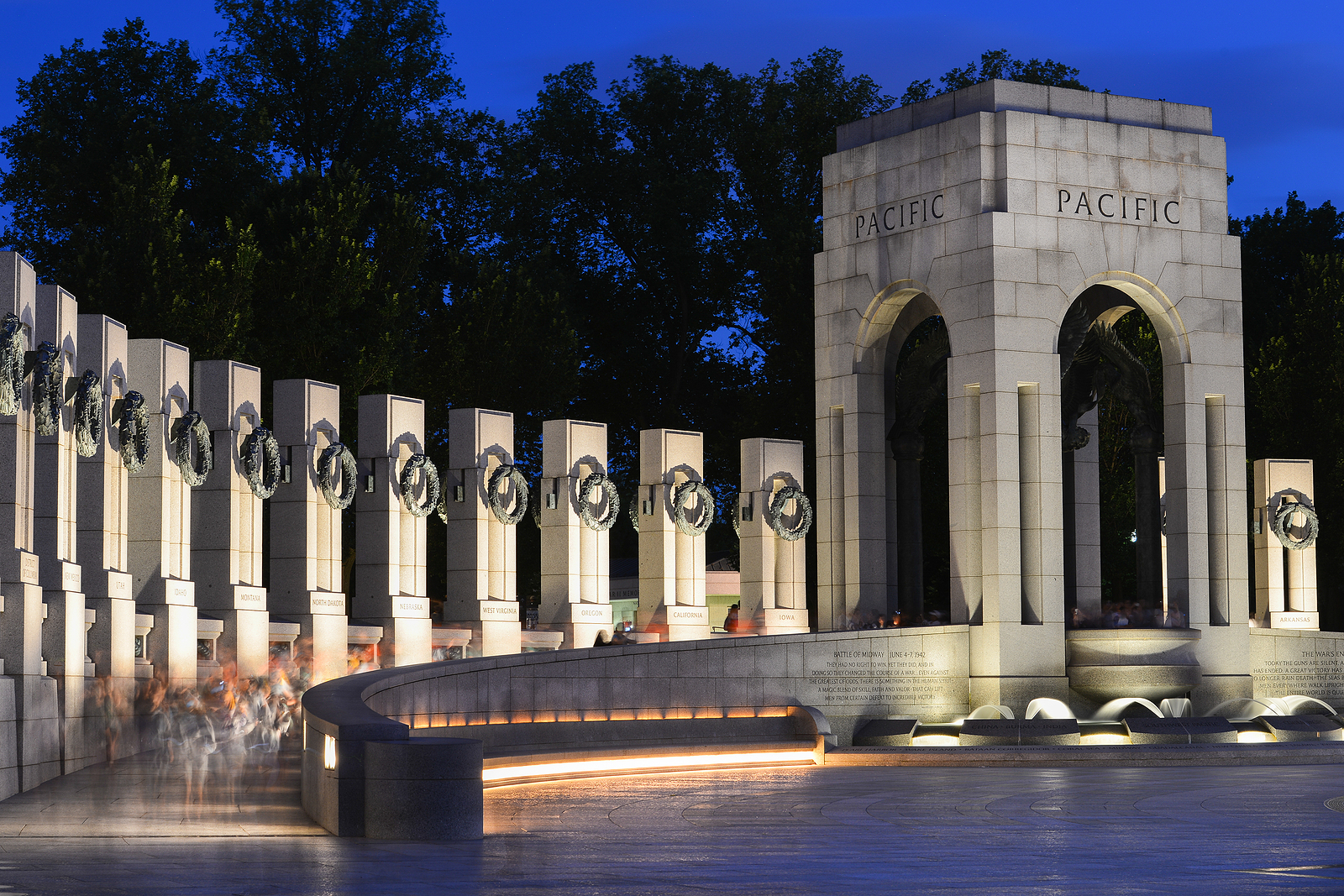 Washington DC at night - World War II Memorial